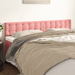 Maison Chic Lot de 2 Têtes de lit design pour chambre - Décoration de lit Rose 100x5x78/88 cm Velours -MN21950