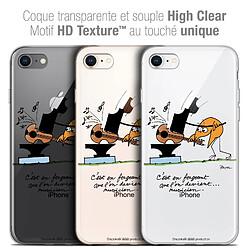 Caseink Coque Housse Etui Apple iPhone 7 (4.7 ) [Crystal Gel HD Collection Les Shadoks ? Design Musicien - Souple - Ultra Fin - Imprimé en France]