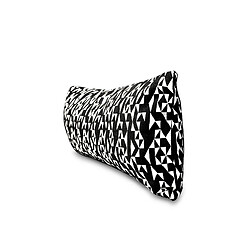 Coussin avec Rembourrage Design Géométrique Breda Kuatéh Noir et Blanc 55x30 cm