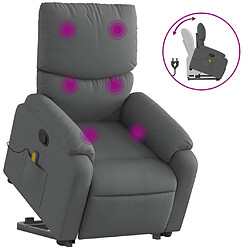 Maison Chic Fauteuil Relax pour salon, Fauteuil de massage inclinable Gris foncé Tissu -GKD38348