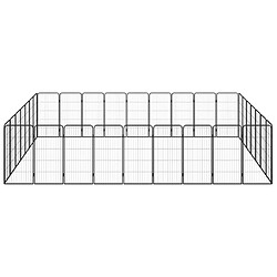 vidaXL Parc pour chien 32panneaux Noir 50x100cm Acier enduit de poudre