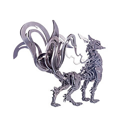 Universal Kit de maquette DIY en acier inoxydable 3D assemblage artisanat jouets dessin enfant adulte cadeau (argent) grand renard à neuf queues | Kit de construction de maquette (argent)