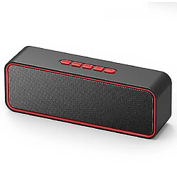 Universal Conférencier portable sans câble, haut-parleur Bluetooth 5.0 avec basse HiFi stéréo 3D, batterie de 1500mAh, durée de vie de la batterie de 12 heures (rouge)