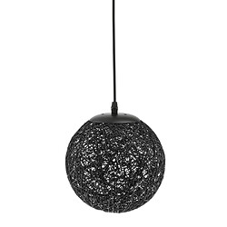 Rotin en osier tissé balle globe plafonnier lampe lampe abat-jour 20cm noir