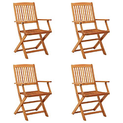 Maison Chic Lot de 4 Chaises de jardin,Fauteuil d'extérieur pliables Bois d'eucalyptus massif -MN63133