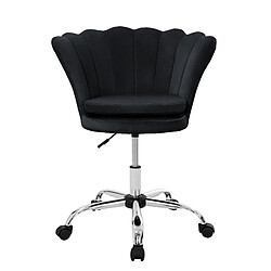 ML-Design Fauteuil de bureau et salon à roulettes noir hauteur réglable chaise en velours