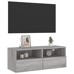 Acheter vidaXL Meuble TV mural sonoma gris 80x30x30 cm bois d'ingénierie