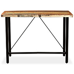 vidaXL Table de bar Bois massif de récupération 150 x 70 x 107 cm