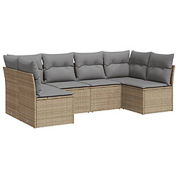 Maison Chic Salon de jardin avec coussins 6 pcs | Ensemble de Table et chaises | Mobilier d'Extérieur beige résine tressée -GKD27367