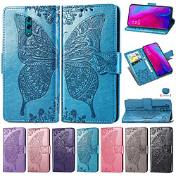 Acheter Wewoo Housse Coque Étui en cuir à rabat horizontal Butterfly Love Flowers gaufrage pour OPPO Renoavec support et logements cartesportefeuille et lanière violet clair