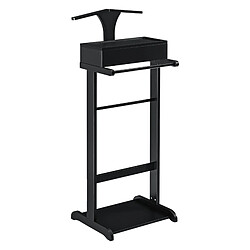 Helloshop26 Valet de chambre avec boîte ouvrable avec 4 poches 43,5 x 34,5 x 110 cm MDF et arole noir 03_0004521