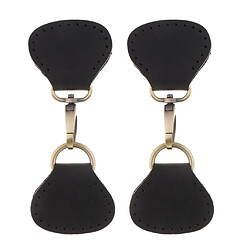 2pcs PU cuir bouton pression bouton à bascule coudre sur la boucle pour sac bricolage faisant noir