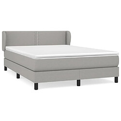 Maison Chic Lit Adulte - Lit simple Lit à sommier tapissier avec matelas moelleux - Meuble de Chambre - Gris clair 140x190cm Tissu -MN83742