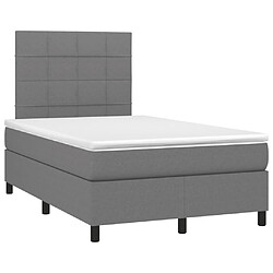 Maison Chic Lit adulte- Lit + matelas,Sommier à lattes de lit avec matelas gris foncé 120x190cm tissu -GKD85328