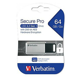 Clé USB Verbatim Secure Pro Noir Noir/Gris 64 GB