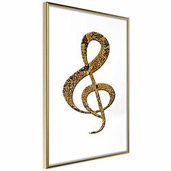 Paris Prix Affiche Murale Encadrée Golden Treble Clef 20 x 30 cm Or