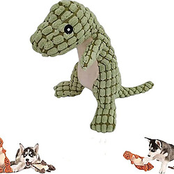 Dino Indestructible Robuste, Jouet pour chien grinçant pour les mâcheurs agressifs, Jouet peluche durable et incassable pour chien vert