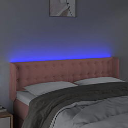 Avis vidaXL Tête de lit à LED Rose 147x16x78/88 cm Velours