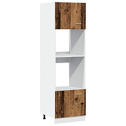 vidaXL Armoire à micro-ondes vieux bois 60x57x207 cm bois d'ingénierie