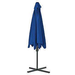 Avis Helloshop26 Parasol d'extérieur avec mât en acier 300 x 230 cm bleu 02_0008203