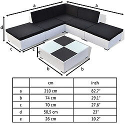 Avis vidaXL Salon de jardin 6 pcs avec coussins Résine tressée Blanc