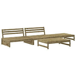 vidaXL Salon de jardin 4 pcs bois de pin imprégné