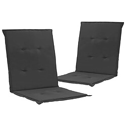 Decoshop26 lot de 2 coussins de chaise de jardin 100% polyester anthracite 100x50x3 cm DEC021676