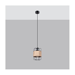 Luminaire Center Suspension Gizur Acier,Corde Bois