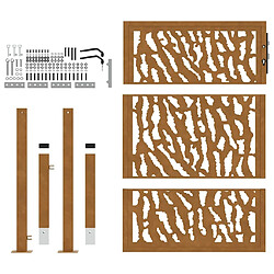Acheter vidaXL Porte de jardin acier résistant aux intempéries design tracés