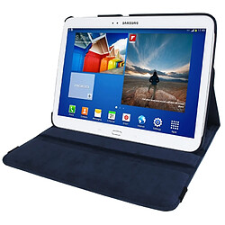 Wewoo Housse Étui bleu foncé pour Samsung Galaxy Tab 3 10.1 / P5200 / P5210, 360 degrés de rotation Litchi Texture en cuir avec support pas cher