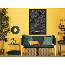 Paris Prix Affiche Murale Encadrée City Map Brussels Dark 40 x 60 cm Or