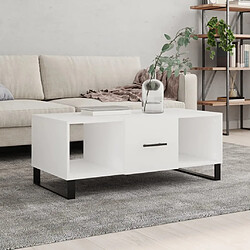 vidaXL Table basse blanc 102x50x40 cm bois d'ingénierie