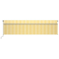 Avis Maison Chic Auvent manuel rétractable avec store | store extérieurs de porte | Marquise Brise-soleil LED 6x3 m Jaune et blanc -GKD56593