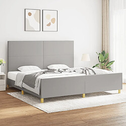 vidaXL Cadre de lit sans matelas gris clair 200x200 cm tissu