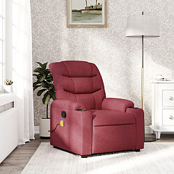 vidaXL Fauteuil de massage inclinable Rouge bordeaux Tissu