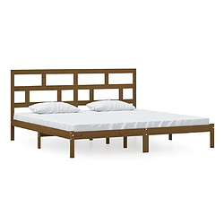 vidaXL Cadre de lit sans matelas Marron miel Bois pin massif 200x200cm