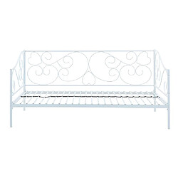 Avis Vente-Unique Lit banquette VIVIAN - 90 x 200 cm - Métal - Blanc + matelas