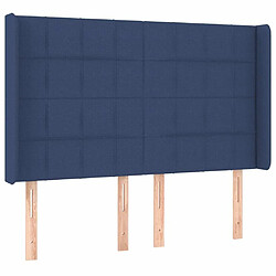 Avis Maison Chic Tête de lit scandinave à LED,meuble de chambre Bleu 147x16x118/128 cm Tissu -MN26359