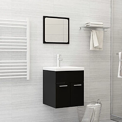 vidaXL Ensemble de meubles de salle de bain 2 pcs Noir Aggloméré