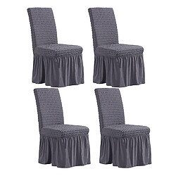 Remplacement De La Housse De La Chaise De Salle à Manger à Volants Extensible 4pcs Pour Les événements De Cérémonie