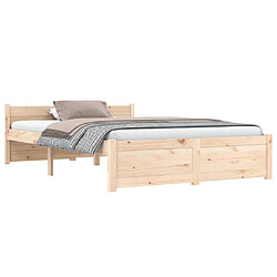 Avis vidaXL Cadre de lit sans matelas bois massif 120x200 cm