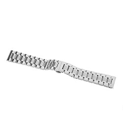 bracelet en acier inoxydable pour hommes montre bracelet bracelet double fermoir en argent 24mm pas cher