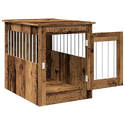 Acheter vidaXL Meuble de cage chiens vieux bois 55x75x65 cm bois d'ingénierie