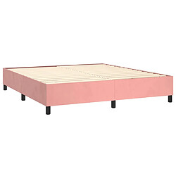 Acheter vidaXL Sommier à lattes de lit matelas et LED Rose 160x200 cm Velours