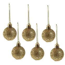 24pcs 6cm boules de noël ornements d'arbre de Noël suspendus décorations or