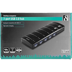 Hub USB 3.0 DELTACO, 7x Type A, avec alimentation, noir / UH-723