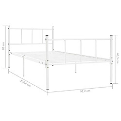 vidaXL Cadre de lit sans matelas blanc métal 90x200 cm pas cher