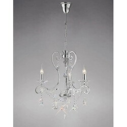 Luminaire Center Suspension Vela 3 Ampoules chrome poli/cristal