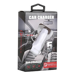 Acheter Wewoo Chargeur voiture QC3.0 2.4A trois ports USB de rapide et intelligent (Blanc)