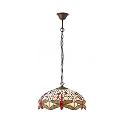 Interiors 1900 Suspension 41 cm Dragonfly Beige, verre et métal